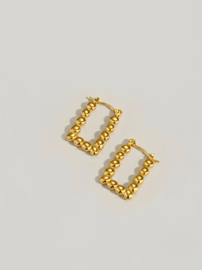 Beaded Square Hoop Earrings