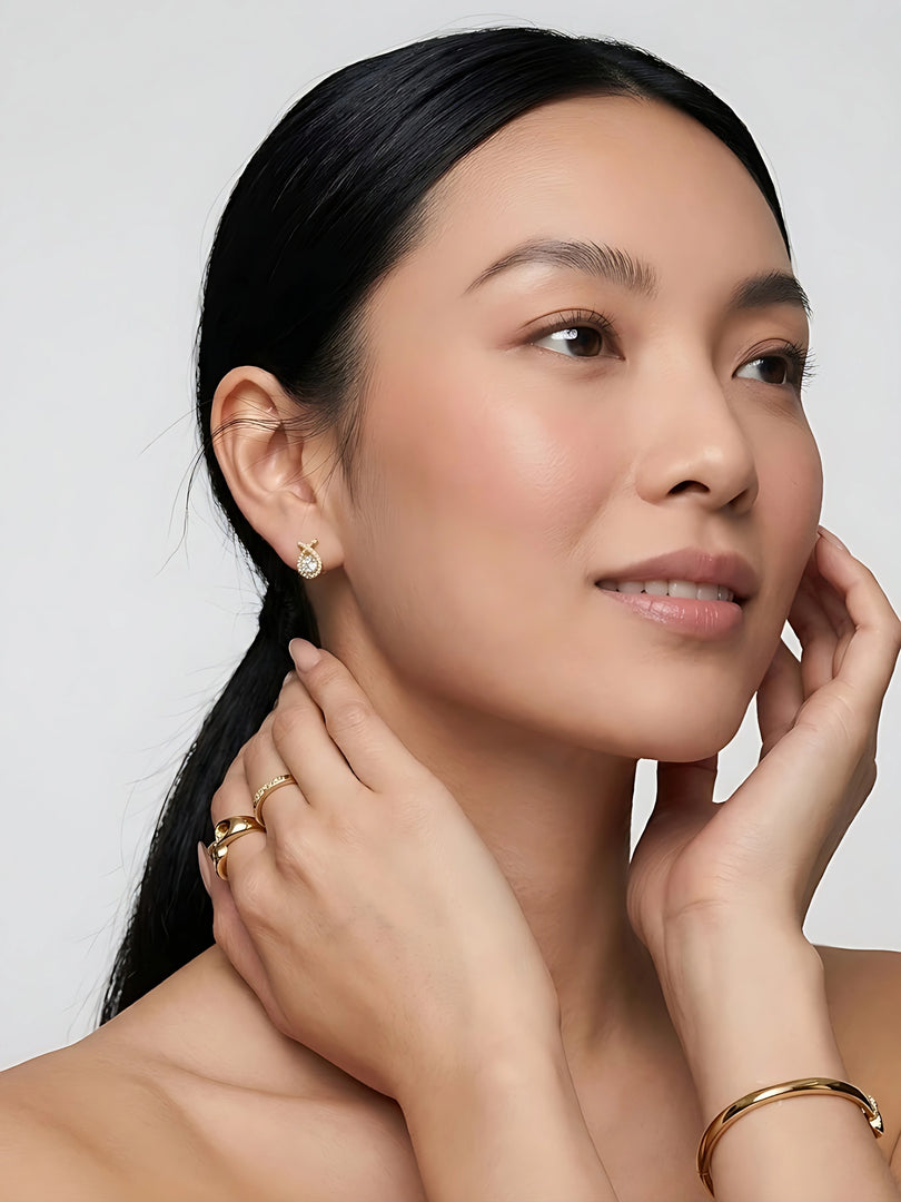 Twinkle Halo Stud Earrings