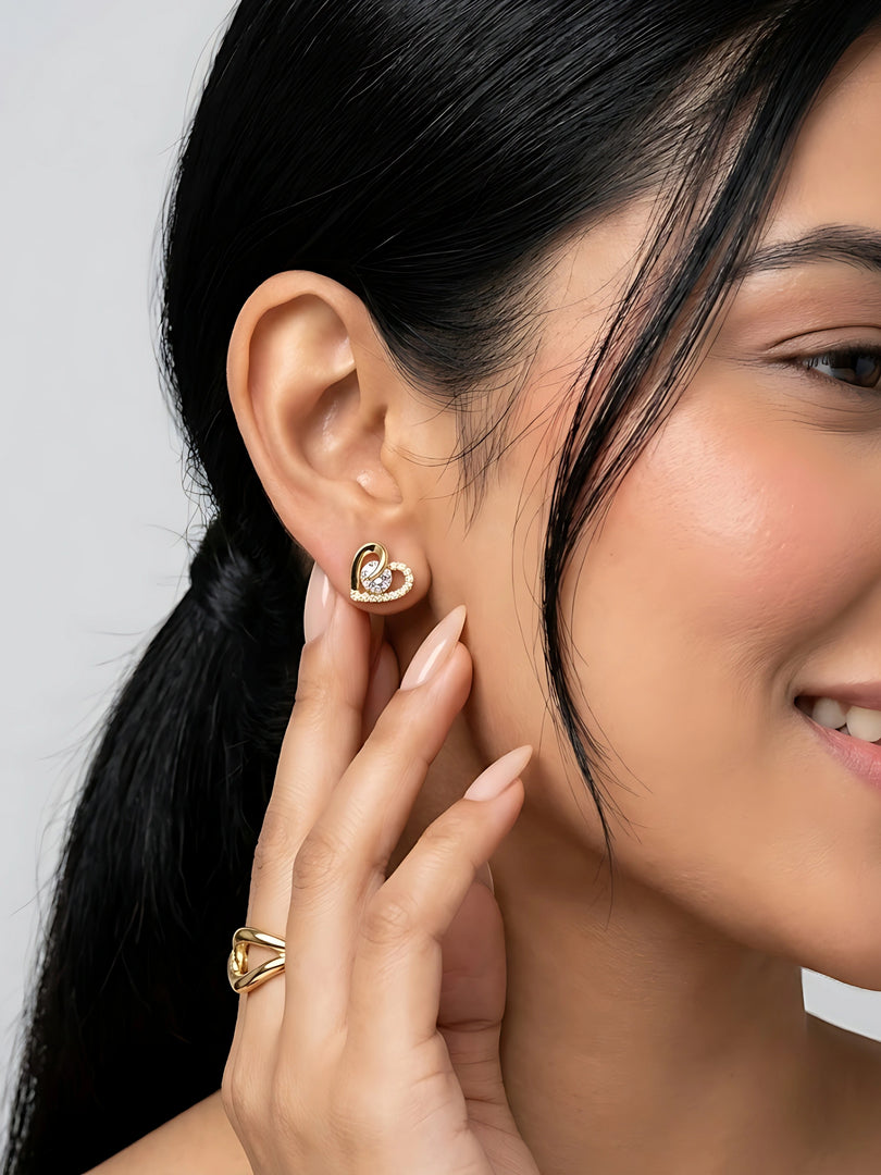 Radiant Heart Stud Earrings