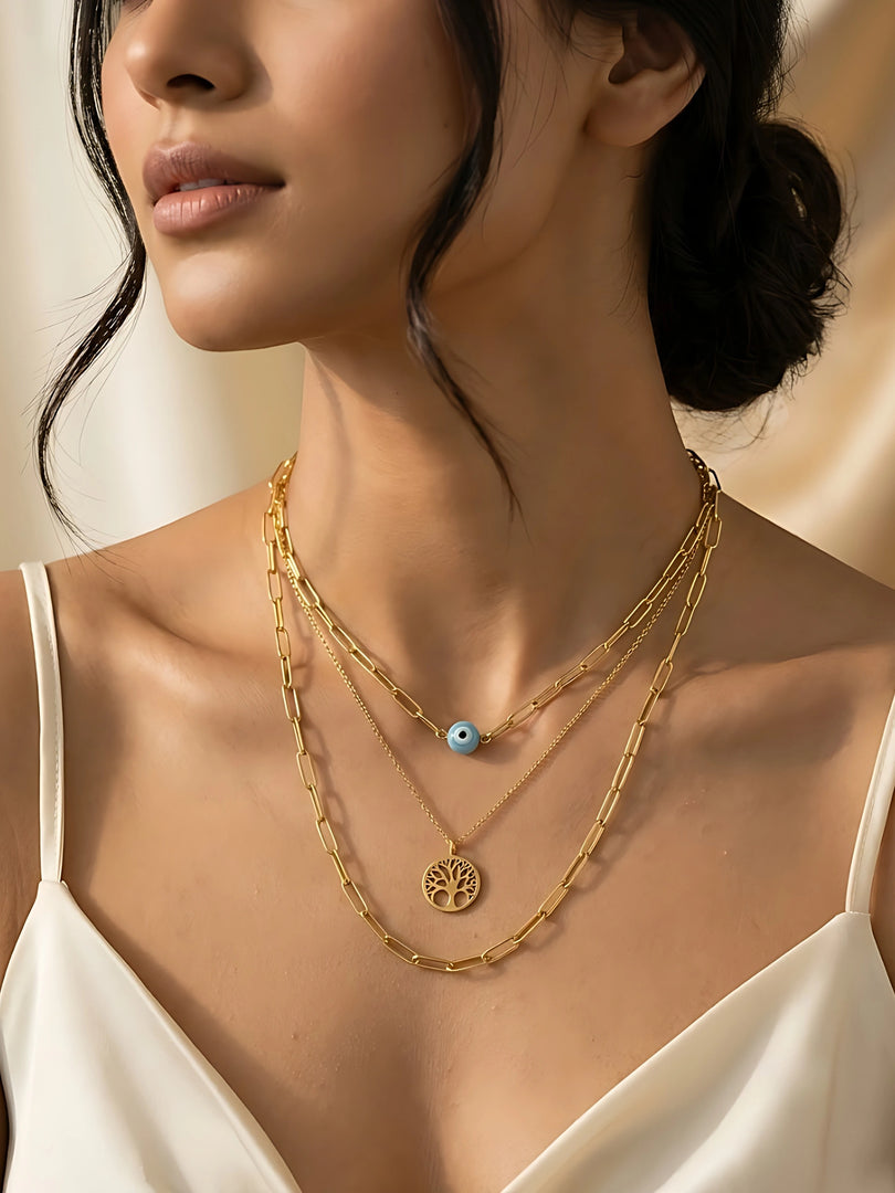 Evil Eye Layered Necklace