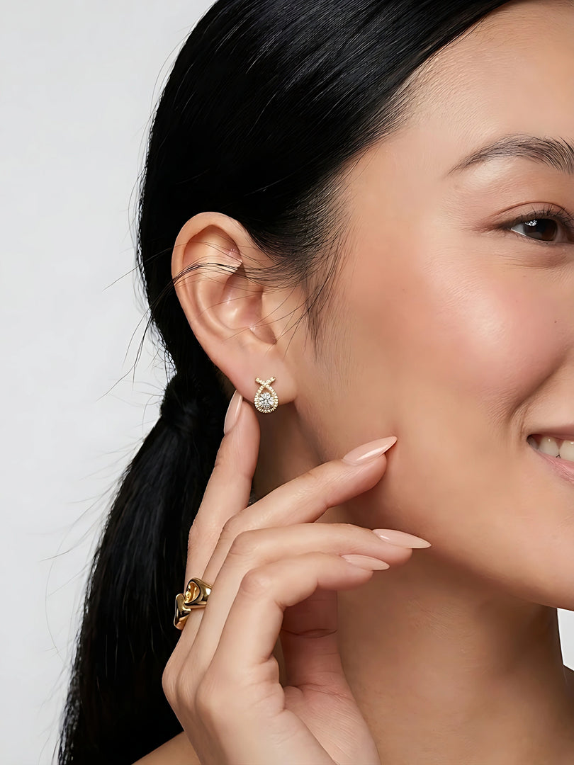 Twinkle Halo Stud Earrings