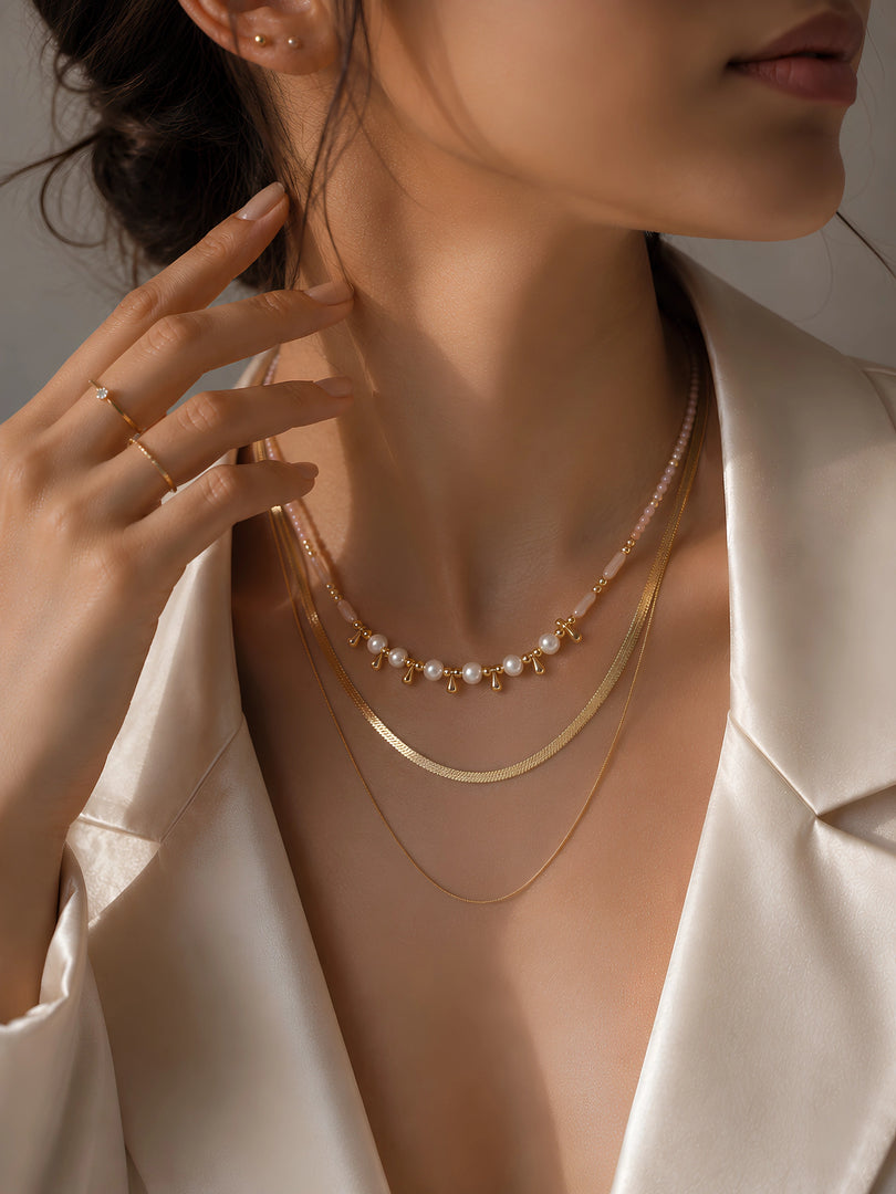 Blush Pearl Layered Necklace