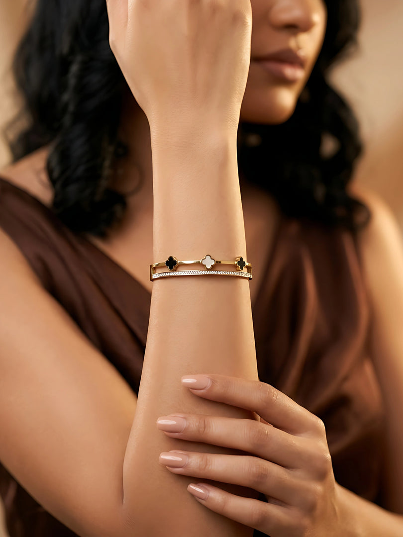 Trinity Clover Crystal Bracelet