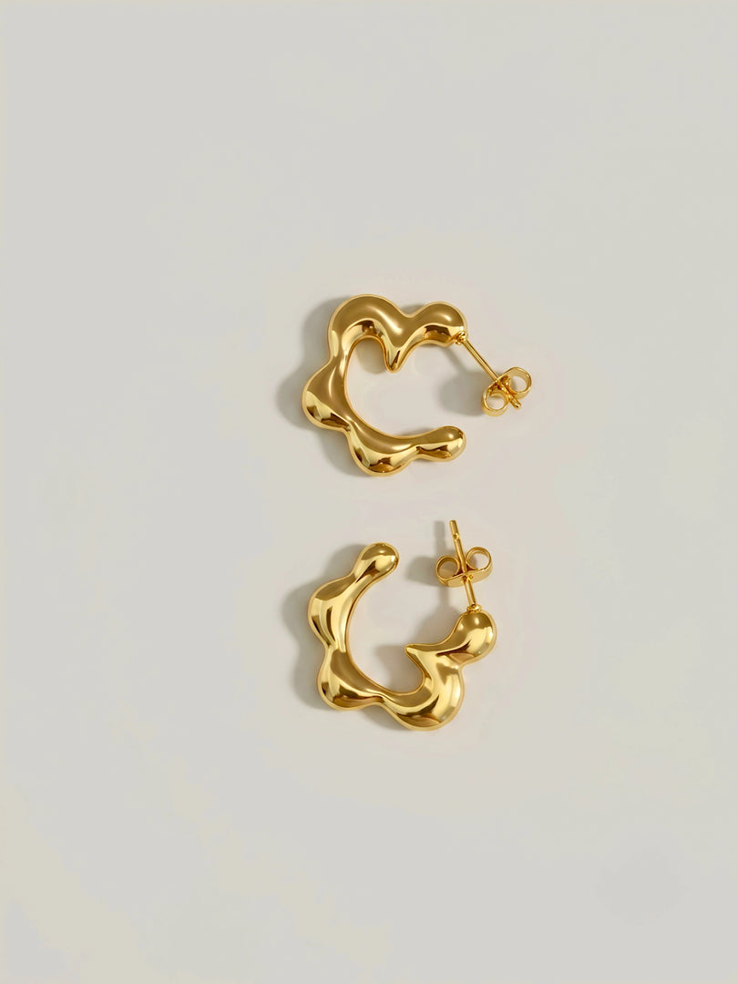 Molten Wave Statement Hoop Earrings