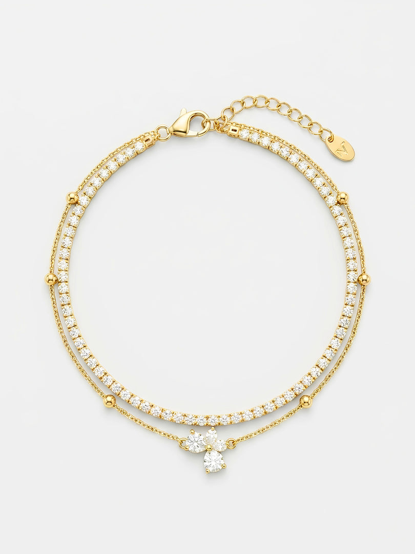 Golden Flora Tennis Whisper Bracelet