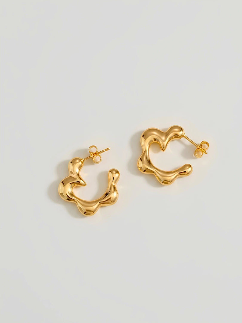 Molten Wave Statement Hoop Earrings