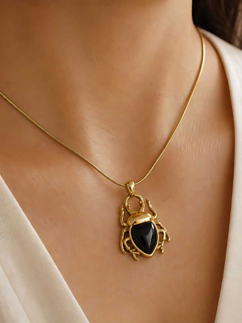 Midnight Scarab Necklace
