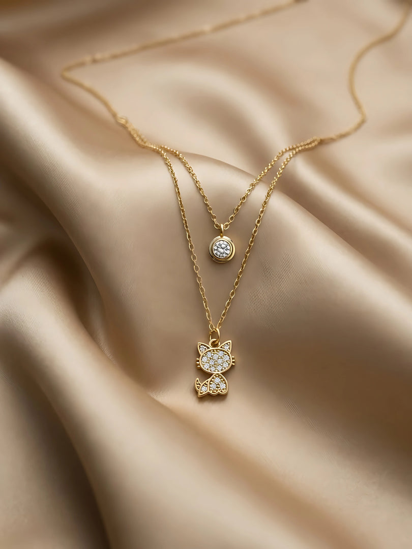 Kitty'Duo Layered Necklace