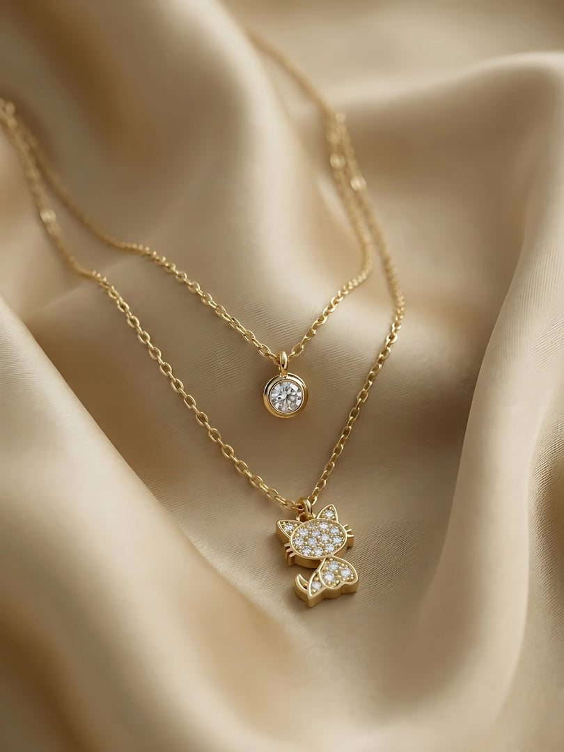 Kitty'Duo Layered Necklace