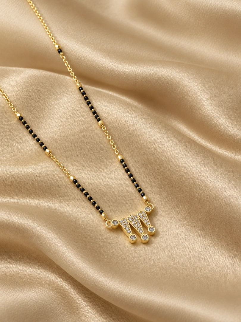 Crystal Wave Mangalsutra Necklace