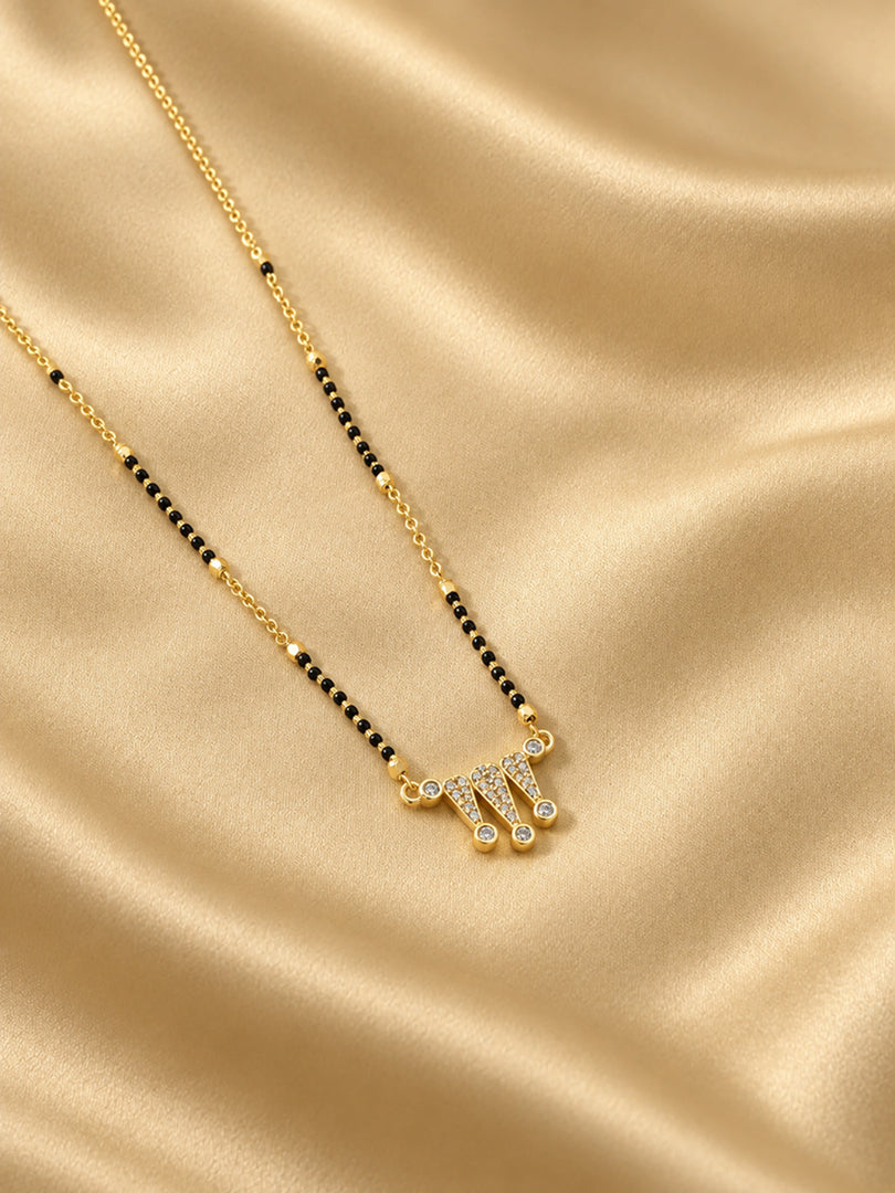 Crystal Wave Mangalsutra Necklace