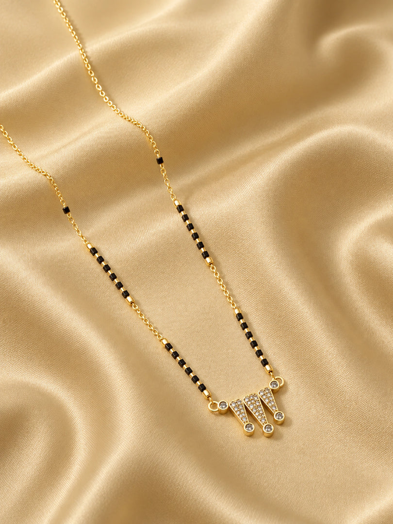 Crystal Wave Mangalsutra Necklace