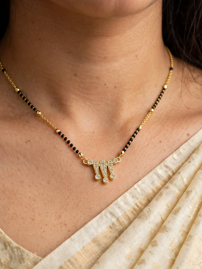 Crystal Wave Mangalsutra Necklace
