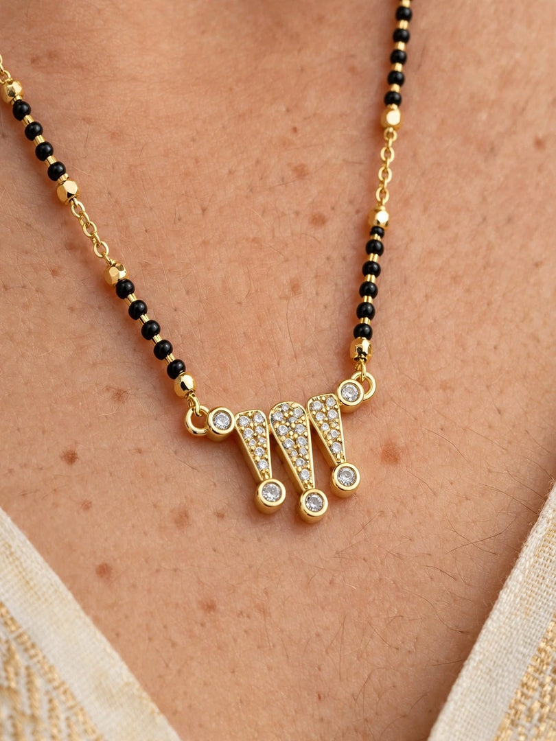 Crystal Wave Mangalsutra Necklace