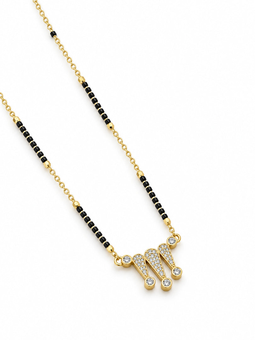 Crystal Wave Mangalsutra Necklace