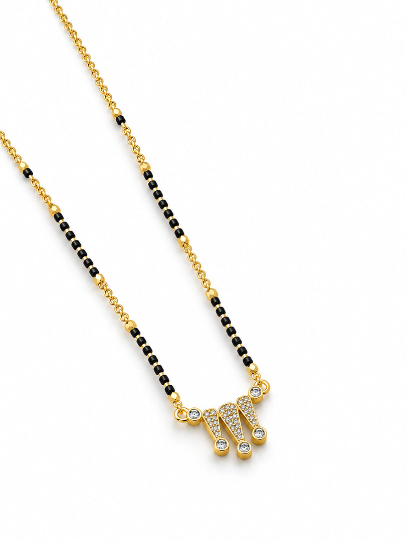 Crystal Wave Mangalsutra Necklace