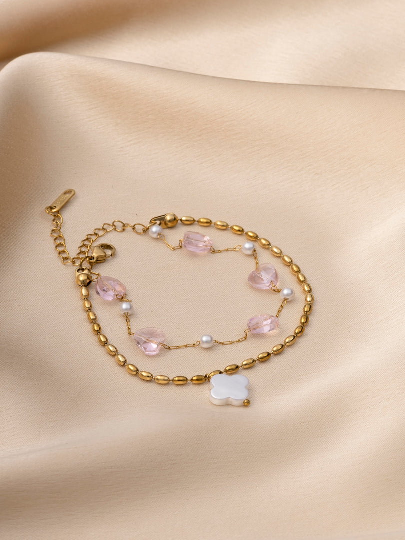 Romantic Layered Pink Bracelet
