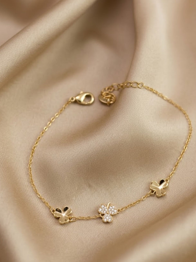 Golden Trifolium Whisper Bracelet