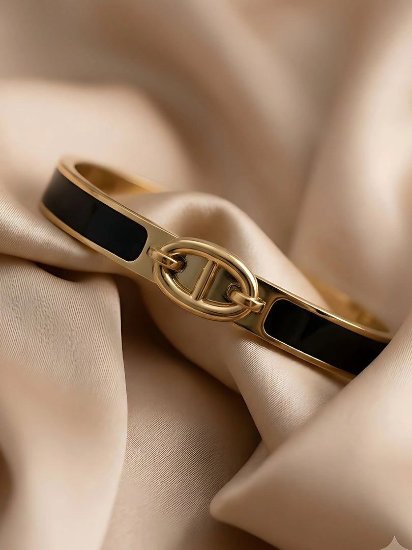 Noir Link Enamel Bracelet