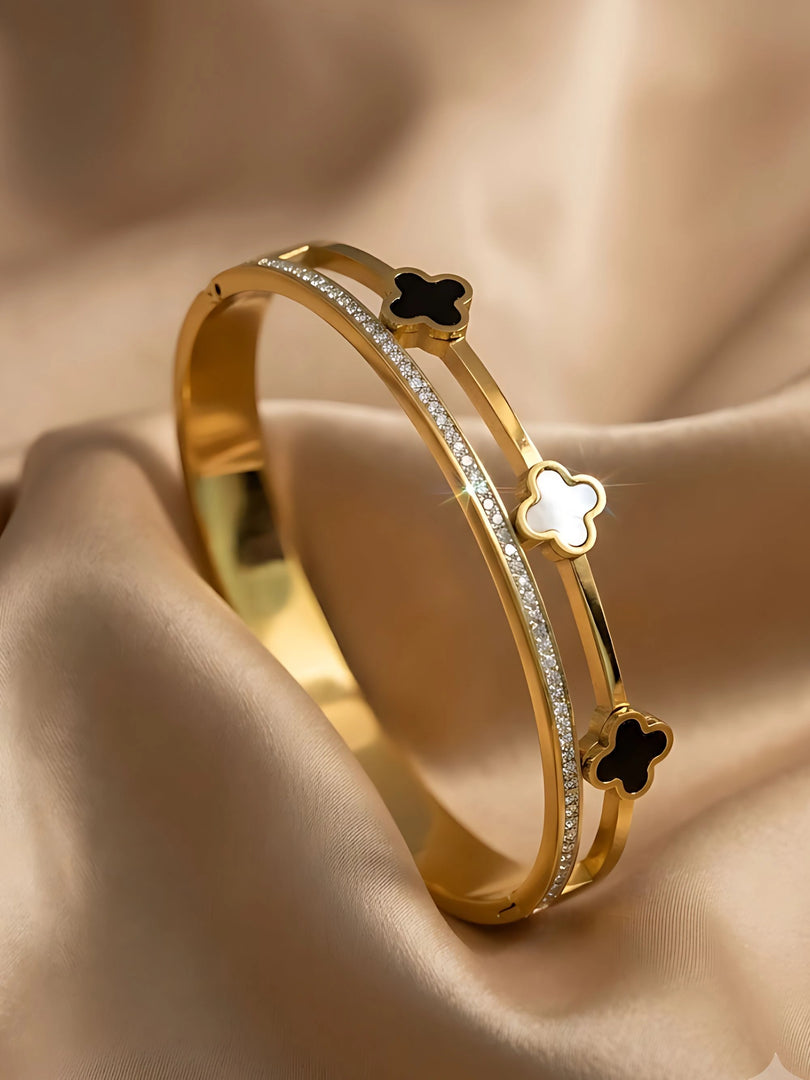 Trinity Clover Crystal Bracelet