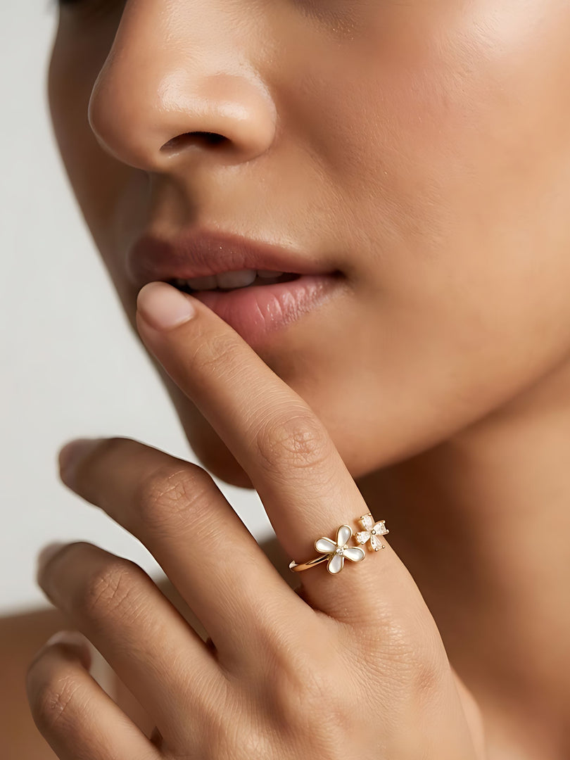Golden Blossom Duo Ring