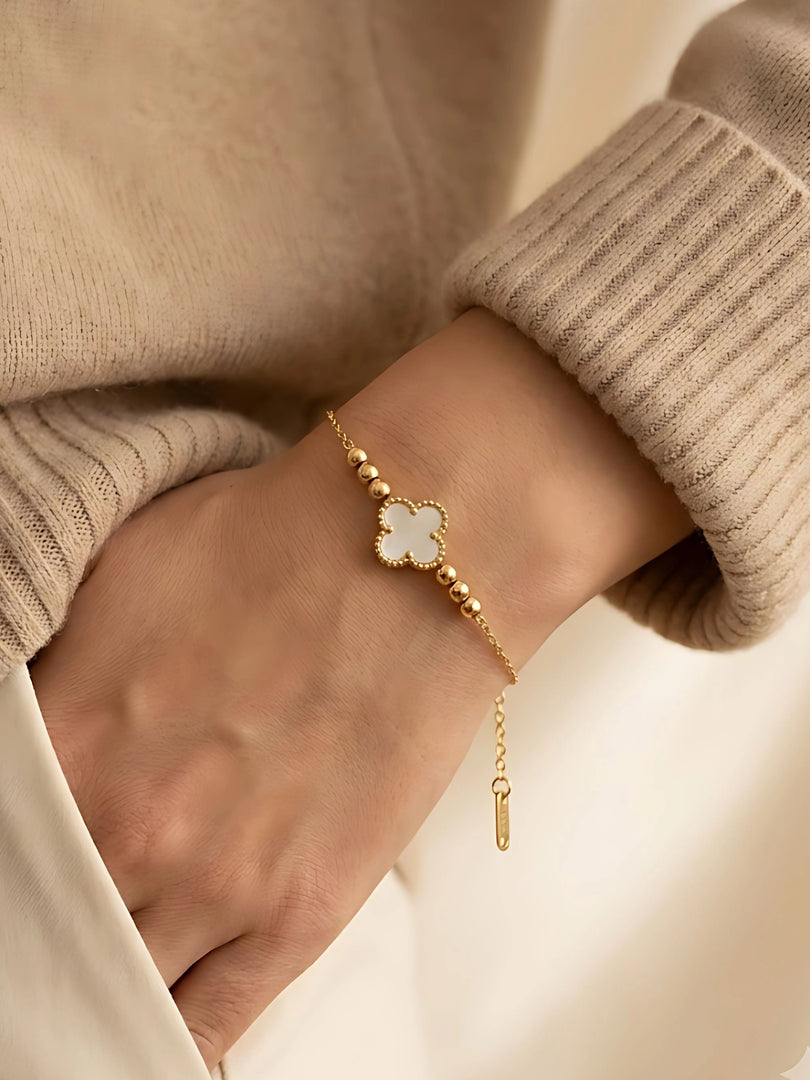 Pearl Clover Charm Bracelet
