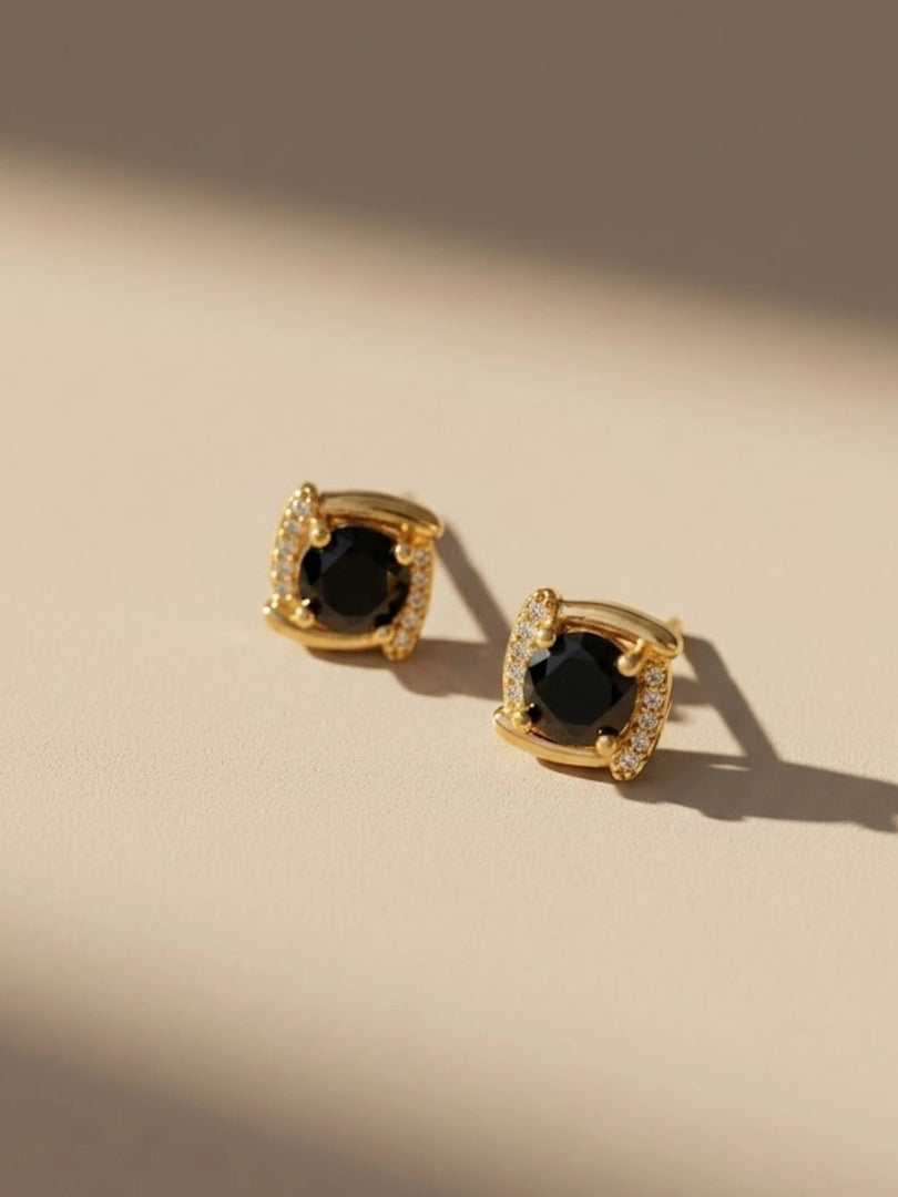 Midnight Halo Stud Earrings