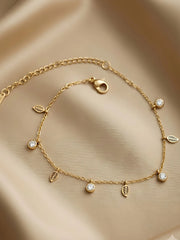 Crystal Leaf Charm Bracelet