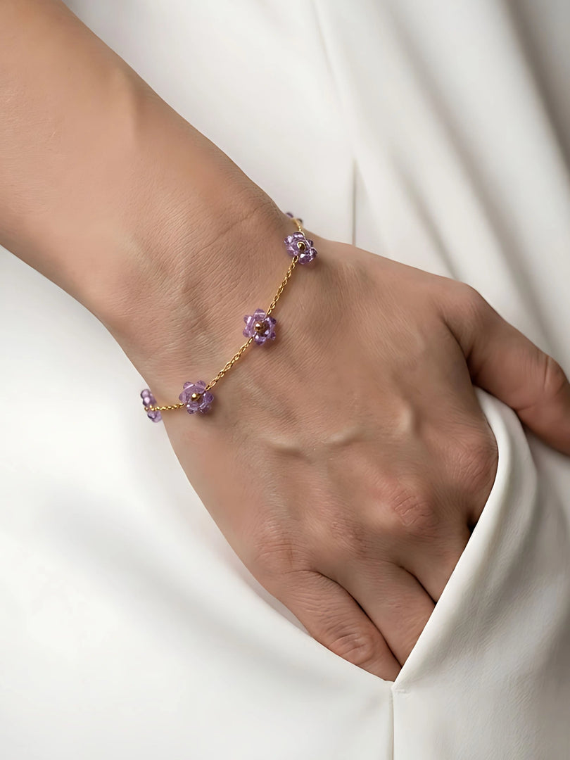 Lavender Blossom Station Bracelet