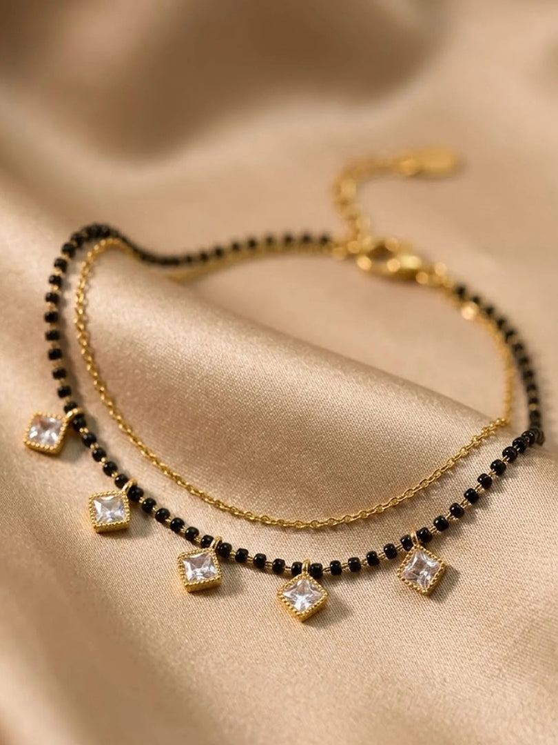 Diamond Charm Mangalsutra Bracelet