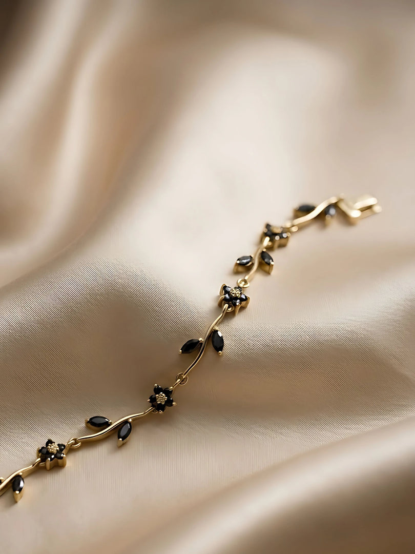 Midnight Blossom Vine Bracelet