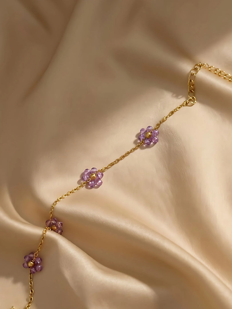 Lavender Blossom Station Bracelet