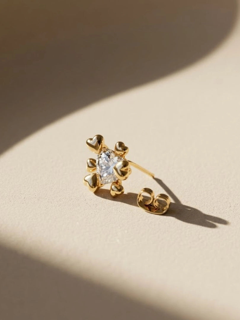 Heart Bloom Stud Earrings