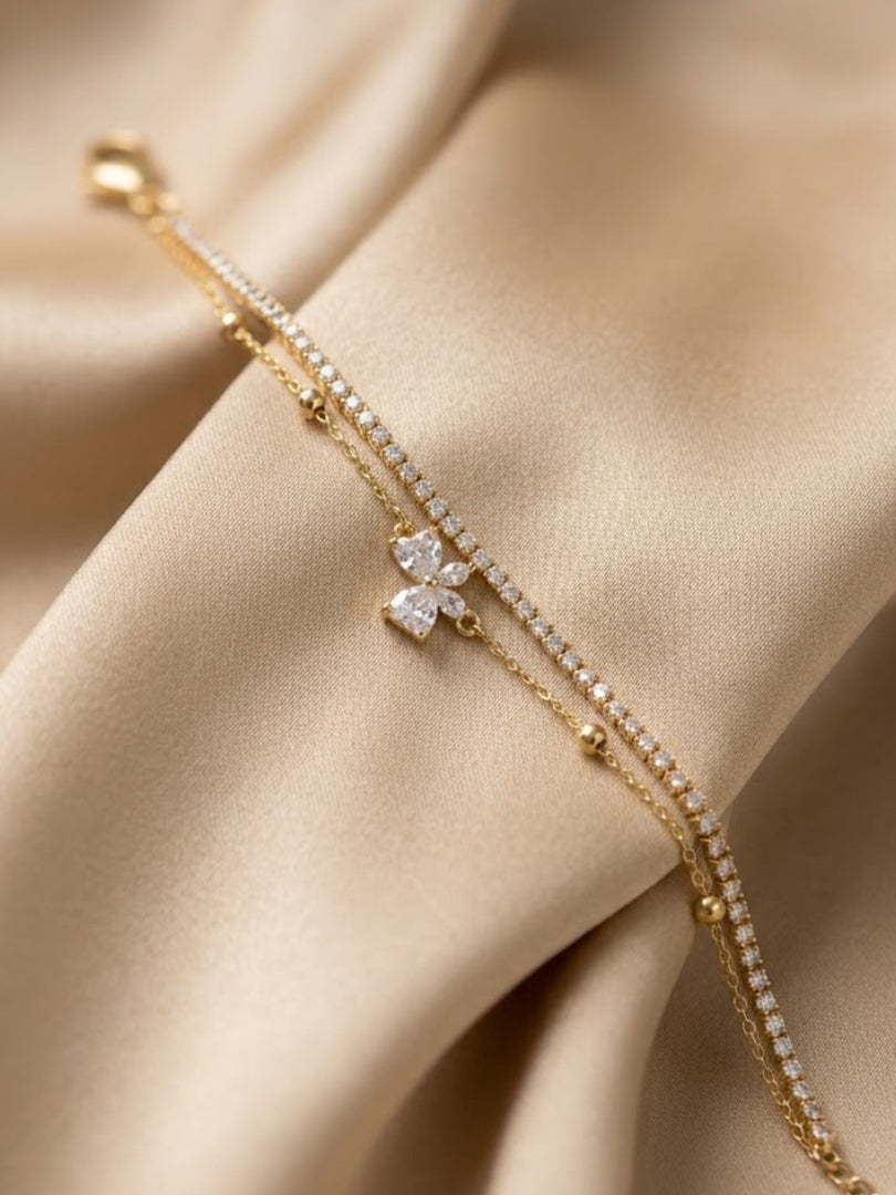 Golden Flora Tennis Whisper Bracelet