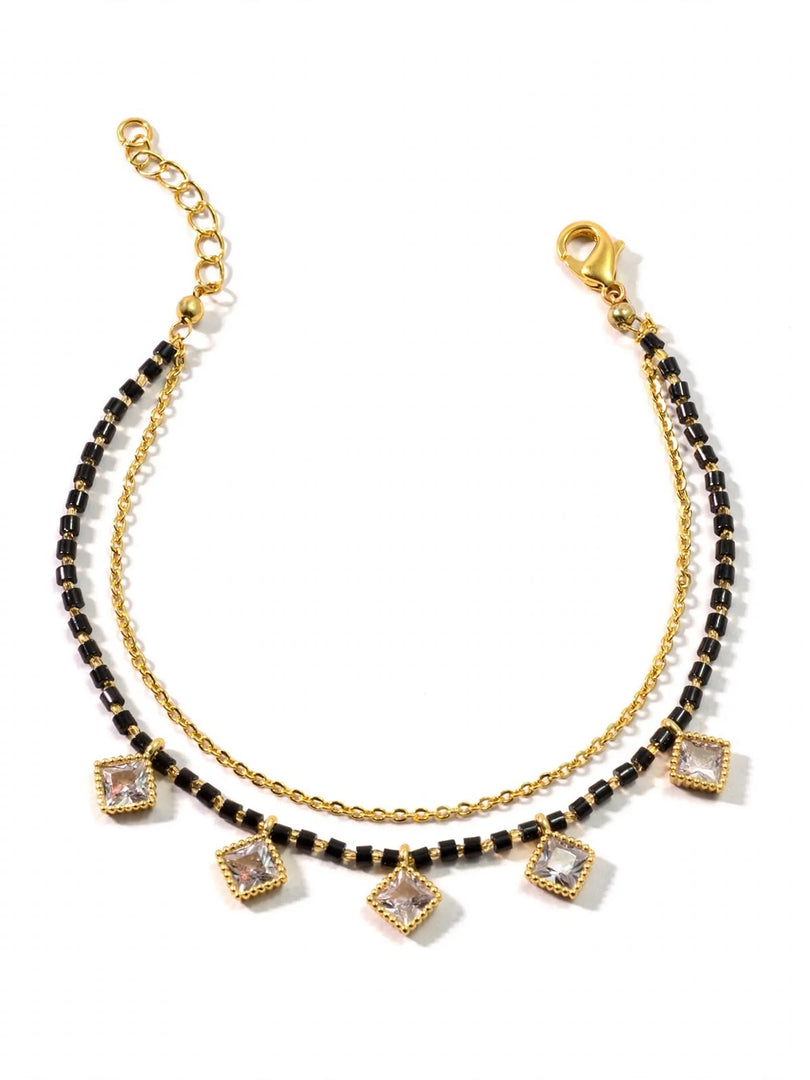 Diamond Charm Mangalsutra Bracelet