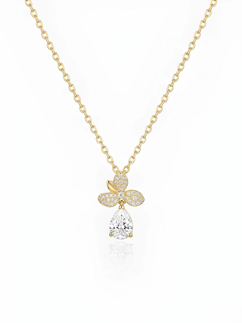 Petal Teardrop Pendant Necklace