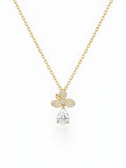 Petal Teardrop Pendant Necklace