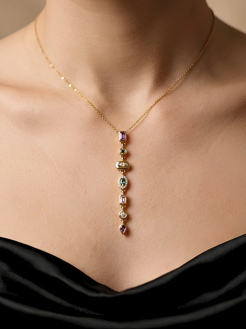 Aurora Mosaic Charm Necklace