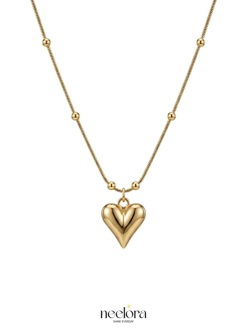 Elongated Heart Station Necklace