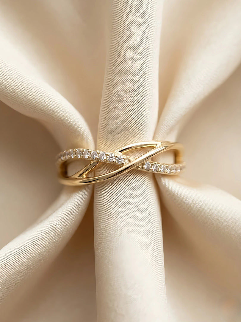 Infinity Twist Crystal Band Ring