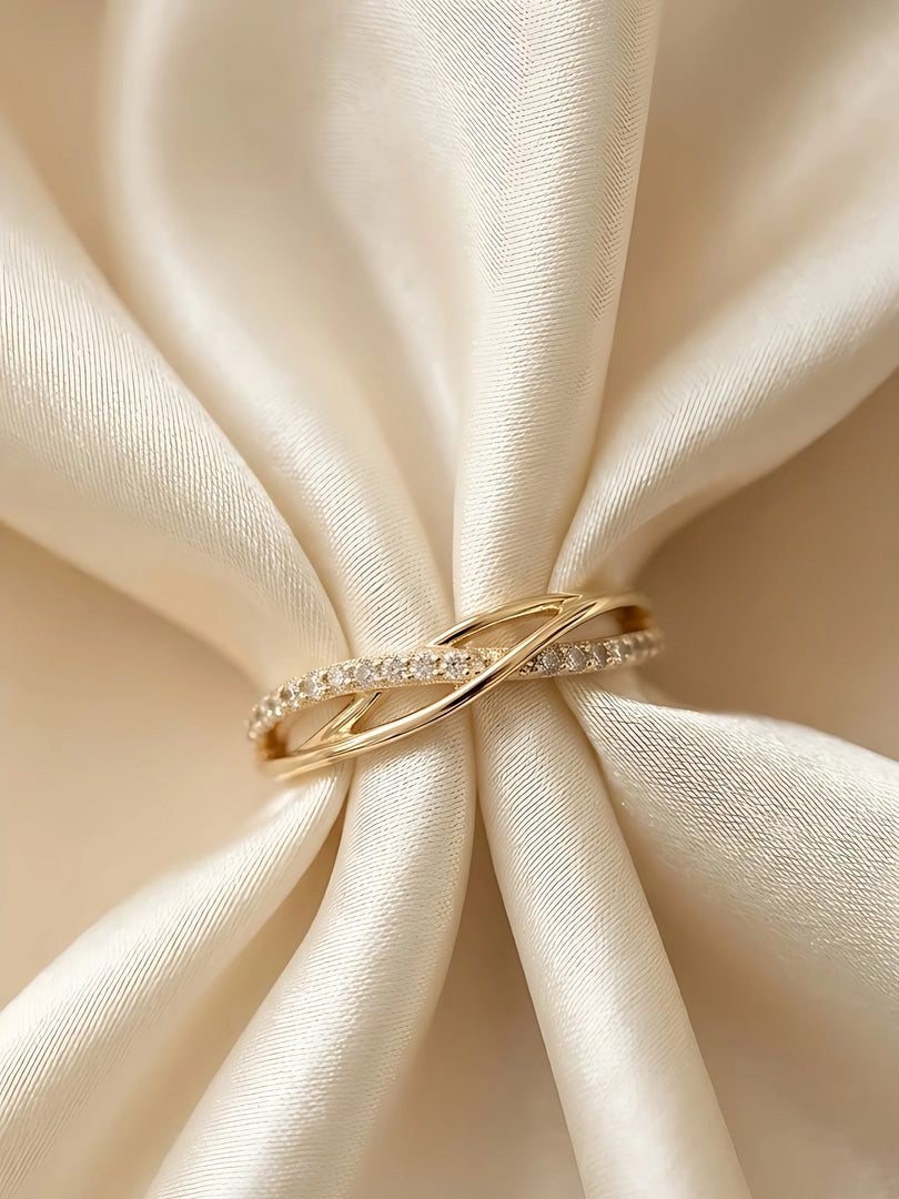 Infinity Twist Crystal Band Ring