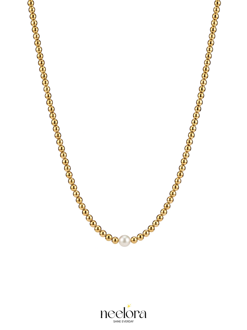 Aurela Single Pearl Bead Necklace