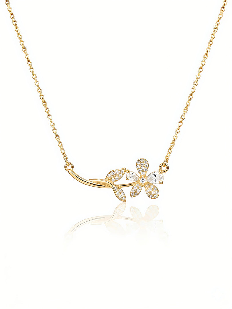 Crystal Bloom Stem Necklace