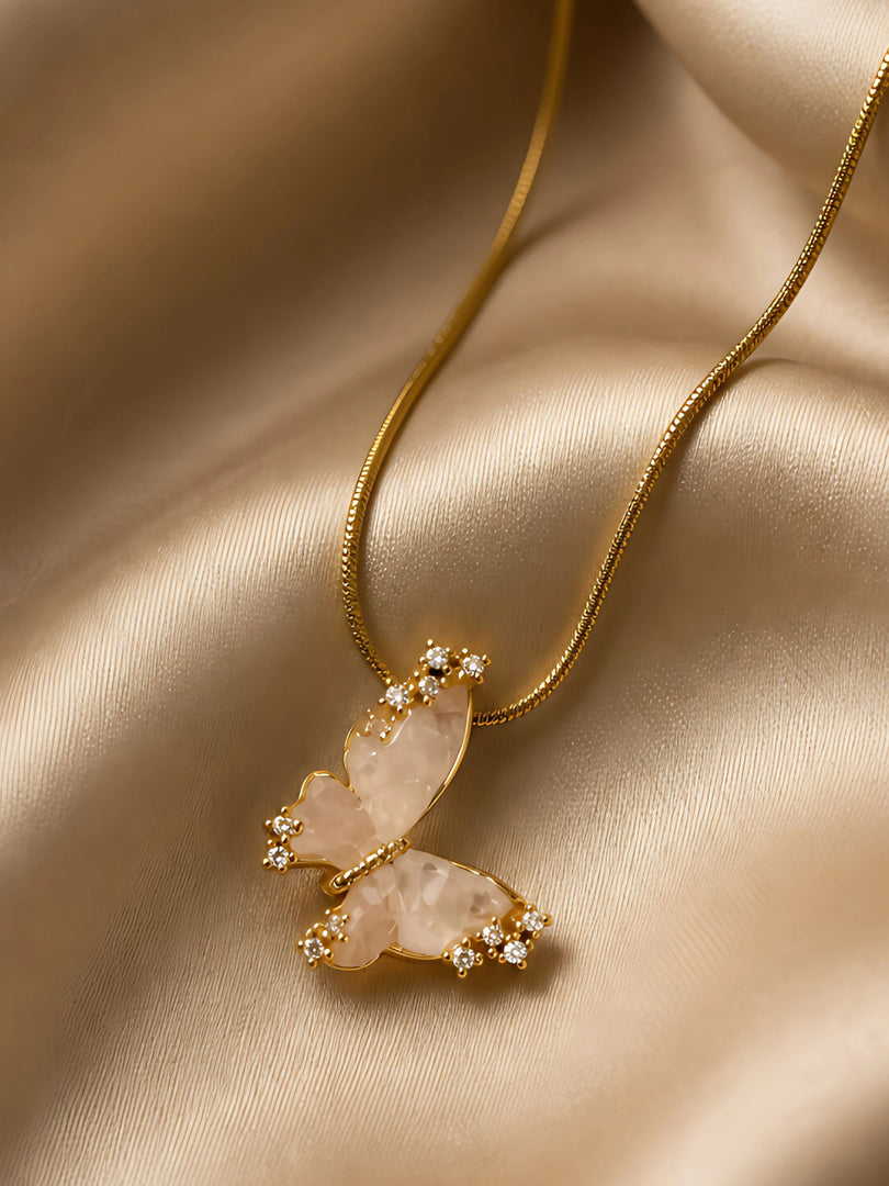 Blush Butterfly Necklace