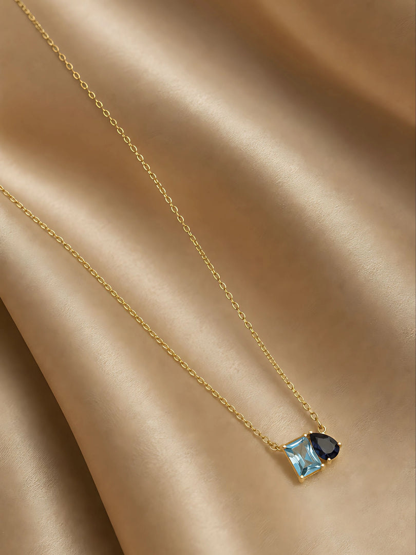 Sapphire Duo Pendant Necklace