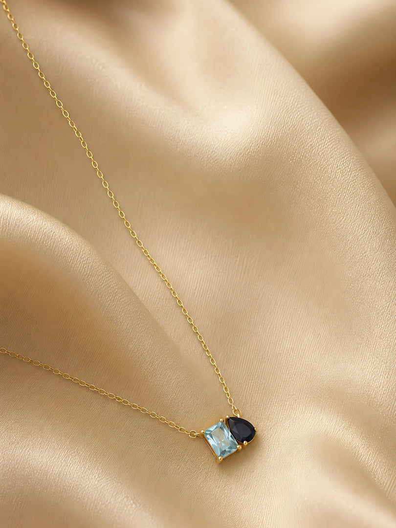 Sapphire Duo Pendant Necklace