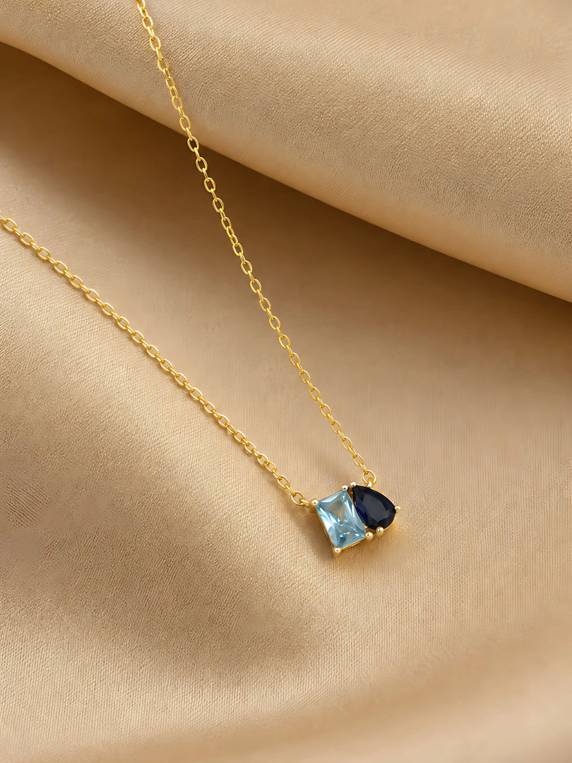 Sapphire Duo Pendant Necklace