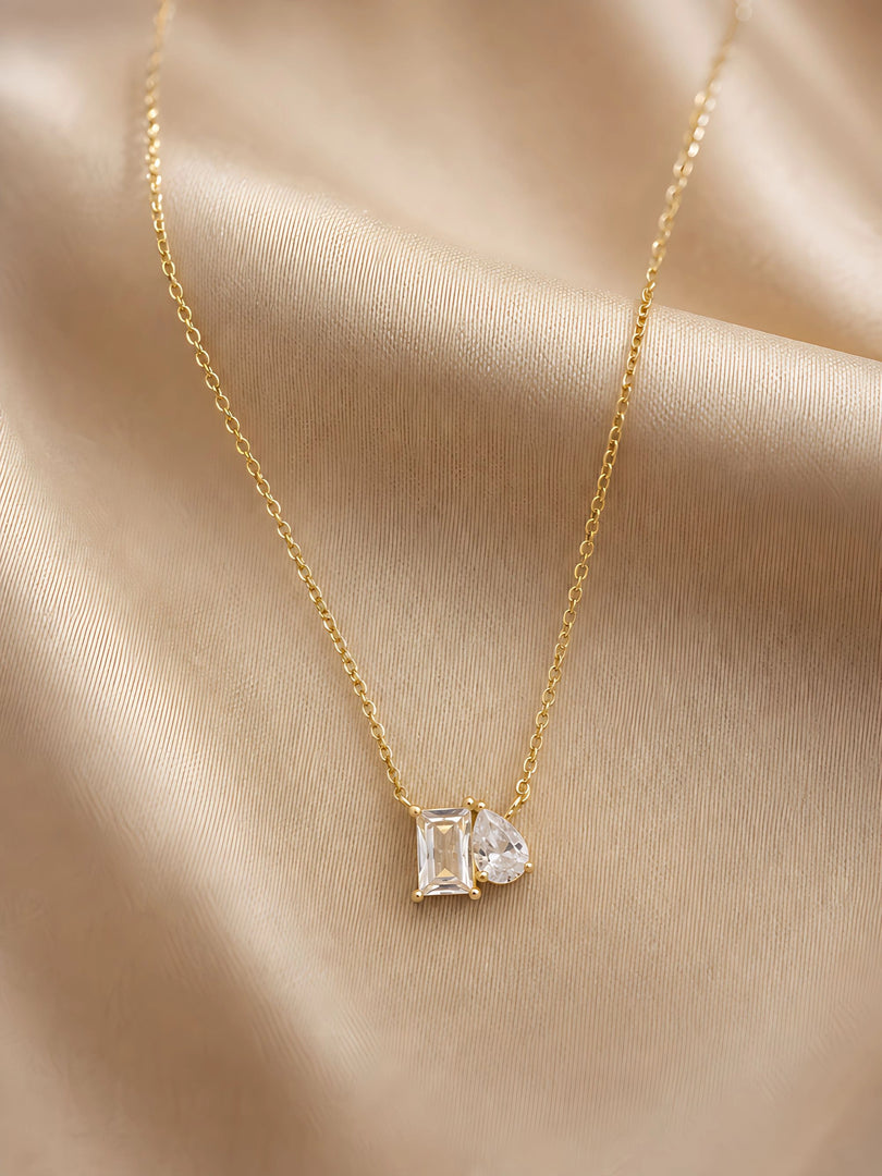 Crystal Duo Pendant Necklace