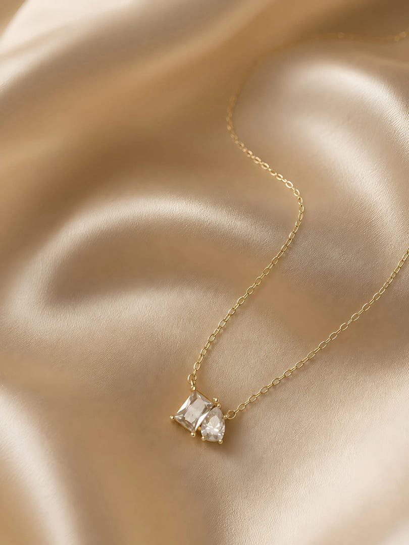 Crystal Duo Pendant Necklace