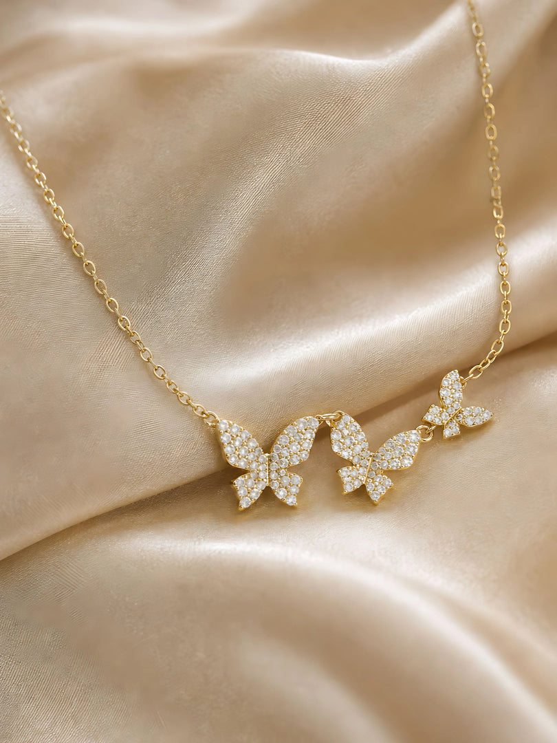 Flutter Trio Butterfly Necklace
